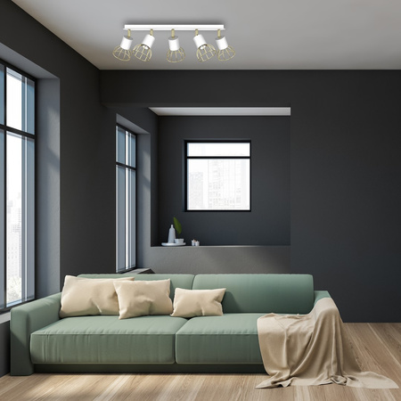 Lampa Sufitowa DANTE Biała Złota 5x mini GU10 Milagro