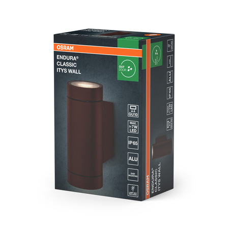 Kinkiet Ogrodowy Lampa Elewacyjna Zewnętrzna GU10 Brązowy IP65 Endura Osram