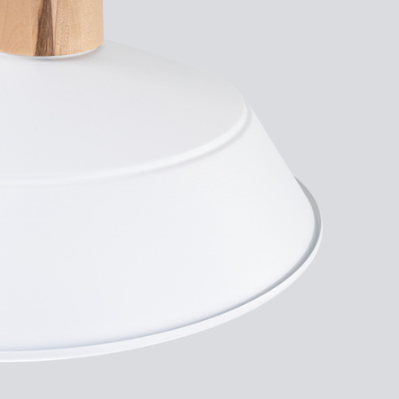 Lampa Sufitowa Wisząca Zwis E27 Okrągła Biała Skandynawska Fano Sollux