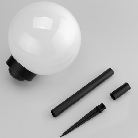 Lampa Solarna Ogrodowa LED ATRIS Wbijana Naziemna Biała Kula 15cm RGB LUMILED