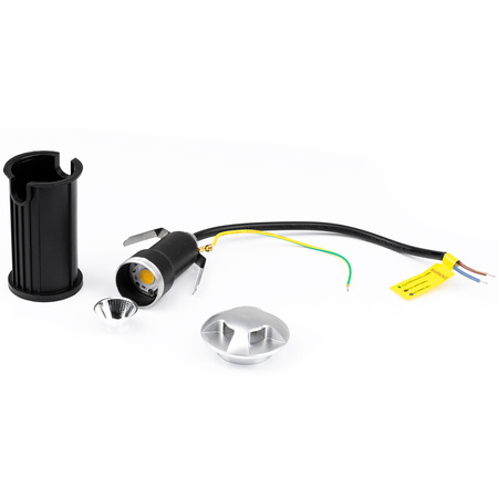 Oprawa Najazdowa Lampa Dogruntowa Schodowa LED IP44 Srebrna LUMILED