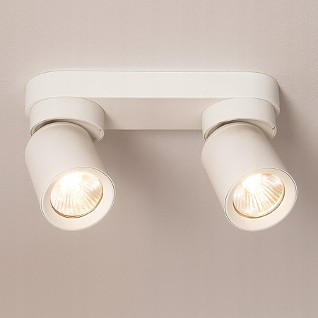 Lampa Sufitowa Ścienna TIMO Kinkiet Reflektor Oprawa Halogenowa Ruchoma 2xGU10 Biały LVT