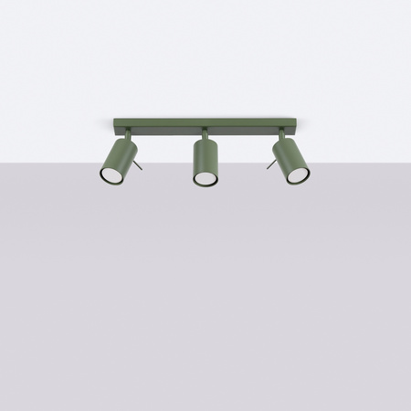 Lampa Sufitowa Reflektor Tuba Spot 3x GU10 Oliwkowa Ring Bittersweet Shimmer SL.1502 Sollux