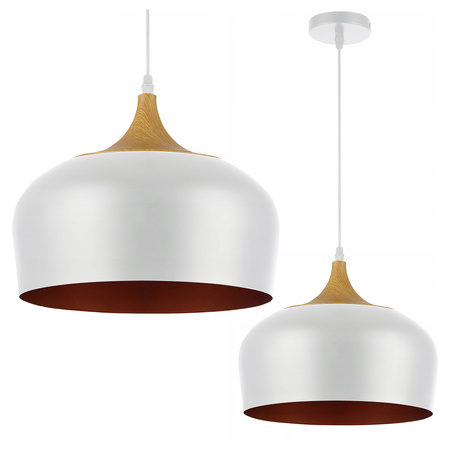 Lampa Sufitowa Oprawa Wisząca Zwis E27 Biała Złota Brązowa Lumina Masterled