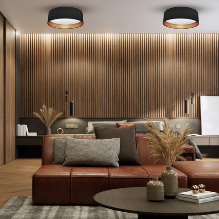 Plafon LED Lampa Sufitowa Natynkowa RONDO Czarny 18W LED Milagro