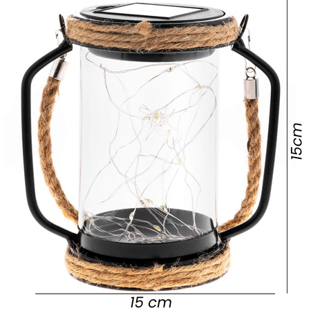 Lampa Solarna LED Zewnętrzna Ogrodowa Wisząca Stojąca Latarenka 3000K IP44 Czujnik Zmierzchu