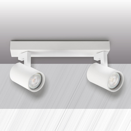 Oprawa Ścienno-Sufitowa Reflektor Punktowy 2x GU10 Biała LYNX Sanico Goldlux