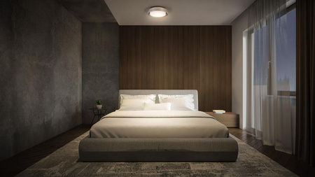 Plafon Lampa Sufitowa Natynkowa E27 Nikiel 29cm Orbis Ledvance