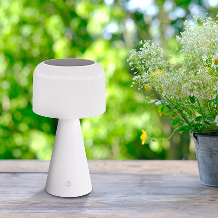 Lampa Solarna Ogrodowa LED Stojąca Lampka Stołowa USB-C 3 barwy Ściemnialna