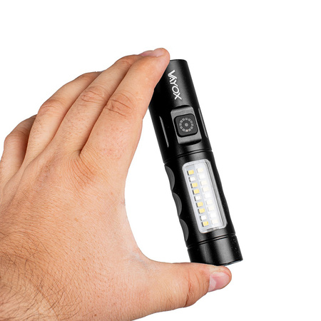 Latarka Akumulatorowa LED Klasyczna 5W 250lm Lampka Ręczna Mocna LED + SMD VA0184 VAYOX