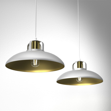 Lampa Wisząca Sufitowa FELIX Biała Złota 2xE27 Milagro