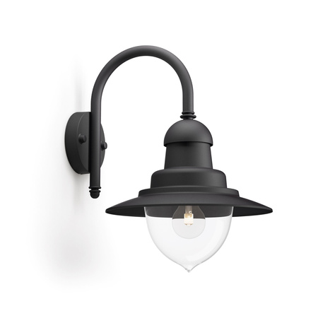 Kinkiet Ogrodowy Lampa Elewacyjna Zewnętrzna LATARNIA E27 IP44 Czarna Raindrop Philips