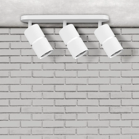 Oprawa Ścienno-Sufitowa Reflektor Punktowy 3x GU10 Biała Srebrna BAMBOO Sanico Goldlux