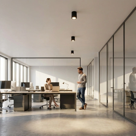 Oprawa Sufitowa Natynkowa Stała Okrągła APUS 10 Spot TUBA Czarna E27