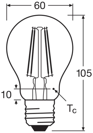 2x Żarówka LED A60 E27 6.5W = 60W 806lm 2700K Ciepła 300° Retrofit Filament CLASSIC Osram
