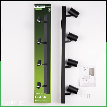 Lampa Sufitowa SPOT TUBA Reflektor Oprawa Halogenowa 4x E27 GLASA LUMILED