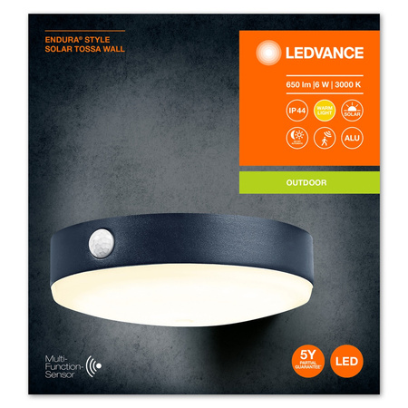 ENDURA Style Solar Tossa Wall Sensor 6W 3000K LEDVANCE