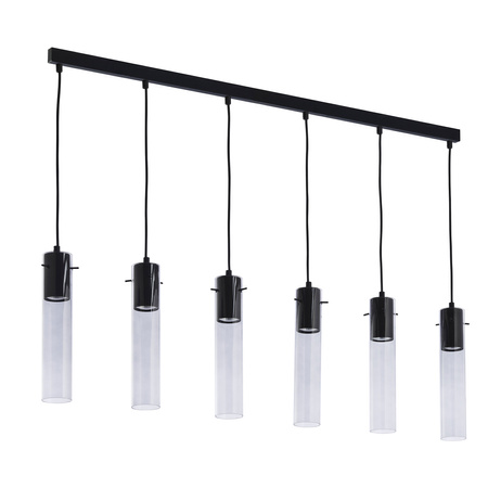 Lampa Sufitowa Wisząca LOOK GRAPHITE Metal+Szkło Czarno-Grafitowa Minimalistyczna 6xGU10 3150 TK Lighting