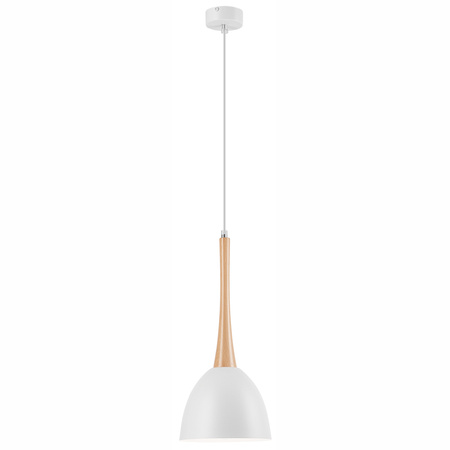 Lampa Wisząca Sufitowa VANESSA E27 Biała Drewniana LM-1.1/77 Lamkur