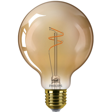Żarówka LED E27 Kula G95 3.1W = 25W 270lm 1800K Ciepła CRI90 300° FILAMENT Vintage Bursztynowa Ściemnialna Decorative Philips