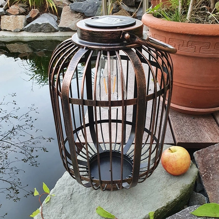 Lampa Solarna LED Zewnętrzna Ogrodowa Stojąca Wisząca Latarenka 2700K IP44 Czujnik Zmierzchu