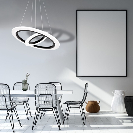 Lampa wisząca COSMO 36W LED Okrągła Oprawa Biała Czarna ML348 Milagro Metal + Akryl