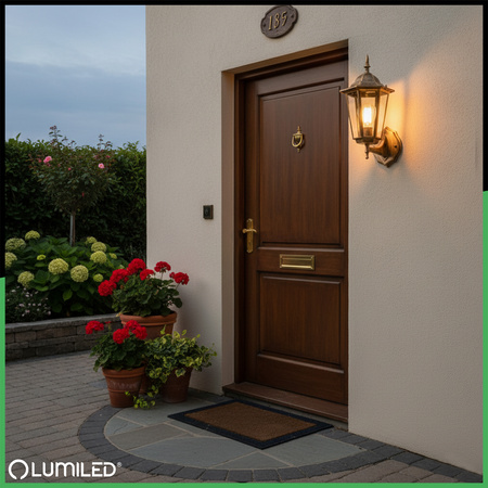 Kinkiet Ogrodowy Elewacyjny Zewnętrzny E27 LATARNIA do GÓRY Patyna BELLIS LUMILED