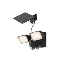 Lampa Ogrodowa Zewnętrzna Solarna Kinkiet Elewacyjny LED 10W 800lm 4000K IP54 z Czujnikiem Ruchu i Zmierzchu Czarny Nowoczesny Leszno Rabalux