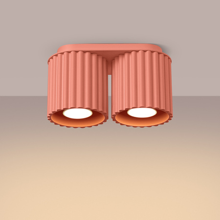 Oprawa Natynkowa 2x GU10 Aluminiowa Brzoskwiniowa Aura Deep Space SL.1825 Sollux