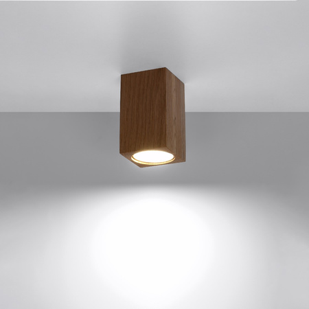 Lampa Sufitowa Oprawa Natynkowa Reflektor GU10 Kwadratowa Brązowa Skandynawska Keke Sollux