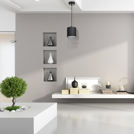 Lampa wisząca ALMERIA 1xE27 Elegancka Sznury Korali Srebrna MLP6429 Milagro Metal + Tworzywo sztuczne+ Tkanina