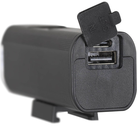 Lampka Latarka Rowerowa Światło Przód LED USB z Akumulatorem 6 Trybów Świecenia VAYOX