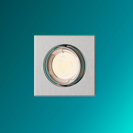 Oprawa Podtynkowa Wpuszczana LED GU10 Ruchoma Aluminiowa Kwadratowa Nikiel Peridot Philips