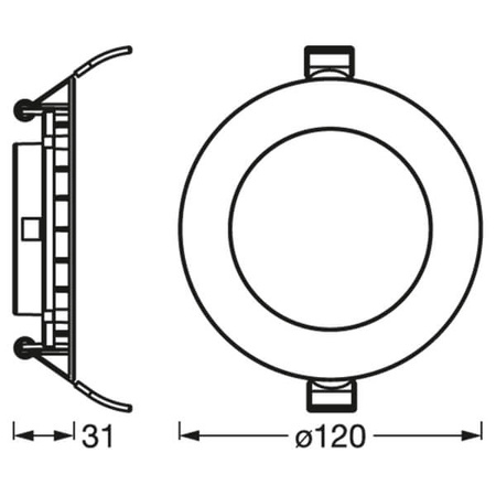 Panel LED Podtynkowy Oprawa Sufitowa DOWNLIGHT SLIM 8W 550lm 6500K Zimna 12cm LEDVANCE