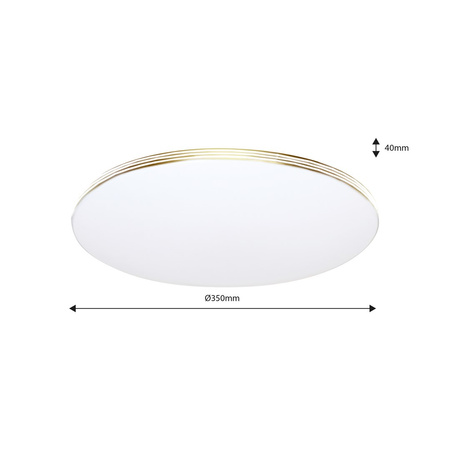Plafon LED Lampa Sufitowa Natynkowa 30W 1800lm CCT 35cm SIENA GOLD Milagro + pilot