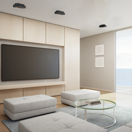 Oprawa Natynkowa HALOGENOWA Ruchoma 2x GU10 Prostokątna Czarna 85mm NEMO