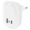 Lampka Nocna LED Z Wtyczką USB-A USB-C do Gniazdka 12.5W 9lm 3000K Ciepła z Czujnikiem Zmierzchu Biały Lunetta Ledvance