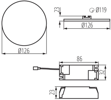 Oprawa Sufitowa Podtynkowa Biała AREL LED 10W 890lm 3000K Ciepła Kanlux