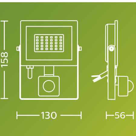 Naświetlacz LED Lampa Reflektor 20W 2050lm 5000K IP65 z Czujnikiem Ruchu i Zmierzchu Czarny Lois Philips