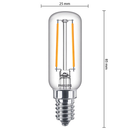 Żarówka LED E14 T25 2,1W = 25W 250lm 2700K Ciepła Filament PHILIPS