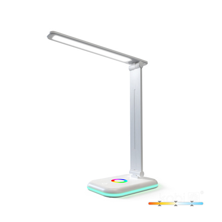 Lampka Biurkowa Stołowa LED 7W 460lm CCT 120° Akumulatorowa Biała Noblite Kobi
