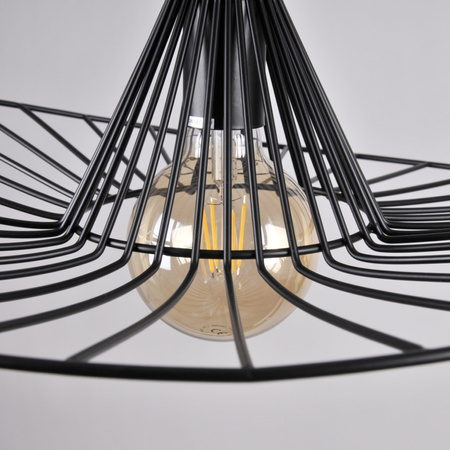 Lampa Wisząca Sufitowa ABANO 1x E27 Zwis Czarna GOLDLUX (Polux)