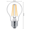 Żarówka LED E27 A60 8.5W = 75W 1055lm 4000K Neutralna Filament PHILIPS