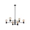Lampa Sufitowa Wisząca 6x E27 Czarna Nowoczesna RADIUS 7932 Nowodvorski