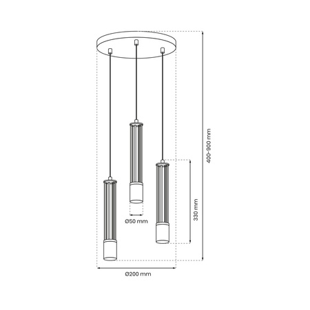 Lampa Wisząca Sufitowa ESTILO 3xGU10 Milagro