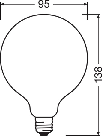 Żarówka LED G95 E27 11W = 100W 1521lm 4000K Neutralna Biała FILAMENT ŚCIEMNIALNA LEDVANCE