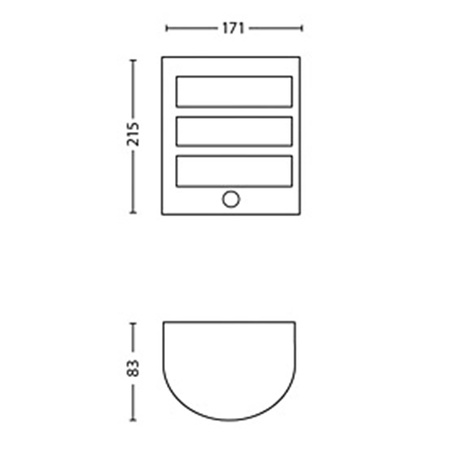 Kinkiet Ogrodowy Lampa Elewacyjna Zewnętrzna LED 6W 450lm 2700K z Czujnikiem Ruchu i Zmierzchu Antracyt IP44 Python Philips