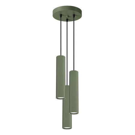 Lampa Wisząca Sufitowa Zwis Tuba Spot 3x GU10 Oliwkowa Karbon Deep Space SL.1614 Sollux