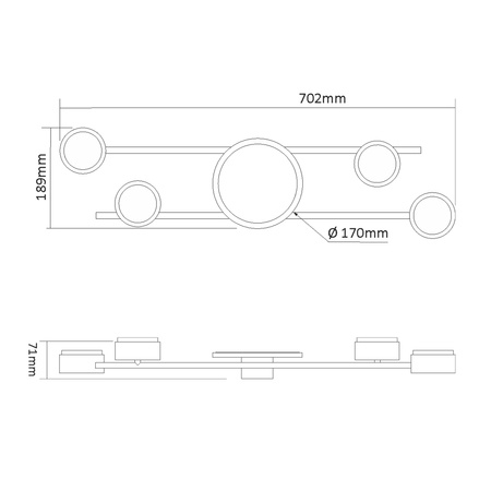 Lampa Sufitowa Żyrandol Oprawa 4x GX53 9W 830lm 2700K Ciepła Czarna Natynkowa Videx