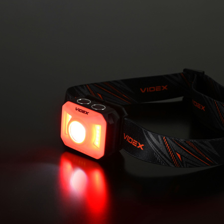 Latarka Czołowa Akumulatorowa LED 5W 400lm 8 Trybów Pracy USB-C Wodoszczelna IP65 Videx